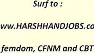 Sexy gf with glasses gives boyfriend harsh handjob porn video