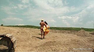 Kinky brunette sex addict ass fucked in threesome porn video